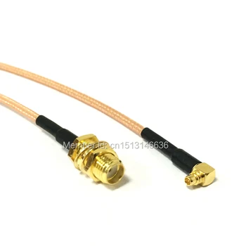 Новый беспроводной модемный кабель SMA Гнездовой разъем на MMCX Штекер под прямым углом RG316 Коаксиальный кабель 15 см 6 дюймов Косичка Изображение 2