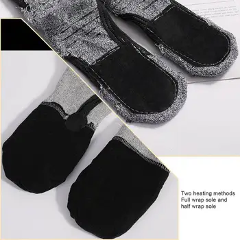 Носки с подогревом для мужчин Носки с электрическим подогревом и 3-уровневой регулировкой температуры 5000 мАч Перезаряжаемые теплые электрические носки для мужчин Изображение 2