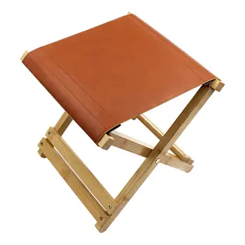  Открытый кемпинг Складной стул Кожаный Mazza Кожаный складной стул Авто Самоуправляемый складной стул для отдыха Изображение 2