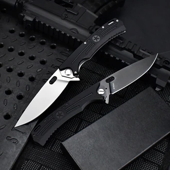  Открытый складной нож для самообороны высокой твердости D2 Стальной острый портативный складной нож Открытый нож для выживания Изображение 2