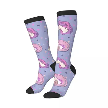 Повседневные носки Galaxy Fantasy Розовые единороги Длинные носки Harajuku Business Socks Изображение 2