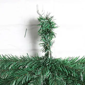 Рождественская елка вверх ногами 18x10 дюймов Дверные занавески Украшения Устойчивые к выцветанию ПВХ Рождественская дверь Орнамент Многоразовый Праздничный Изображение 2