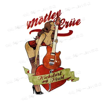 Рок-девушка, играющая на гитаре, старомодные автомобильные наклейки и наклейки, водонепроницаемые виниловые 3D-оконные внешние аксессуары Изображение 2