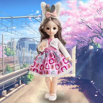 с одеждой 30 см кукла БЖД шарнирная кукла 3D глаза одеваются съемные суставы кукла 30 см милый 1/6 bjd куклы подарок на день рождения Изображение 2