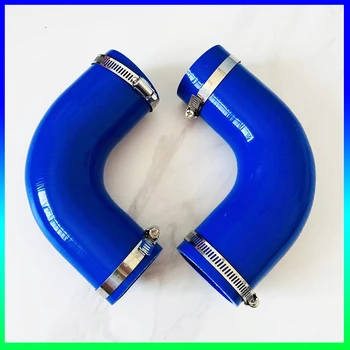  синий редуктор 90 градусов силиконовый гибкий шланг переменного диаметра силиконовый гибкий шланг для забора воздуха высокого давления с 2 зажимами Изображение 2