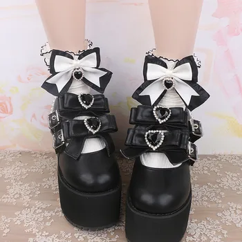 Сладкие и милые кружевные носки для женщин Носки из чистого хлопка в японском стиле Лето 2023 Новый бант Белые носки Rojita Lolita Изображение 2