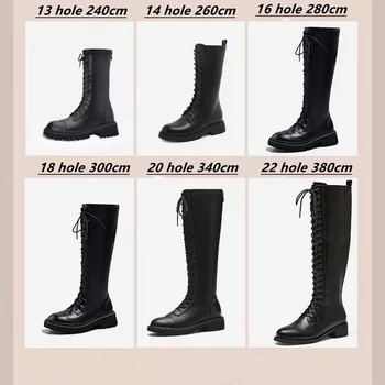  Супер Длинные Изготовленные на заказ ботинки Martin Шнурки Ботинки Инструменты Кожаная обувь Черные удлиненные Очень длинные женские вощеные круглые веревочные шнурки Изображение 2