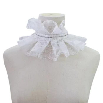 Съемный кружевной чокер для девочек с накладным воротником для рубашки или платья H9ED Изображение 2