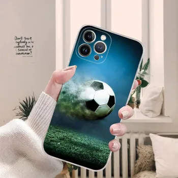 Футбольный футбольный мяч Чехол для телефона для iPhone 15 14 13 12 Mini 11 Pro XS Max X XR SE 6 7 8 Plus Мягкий силиконовый чехол Изображение 2