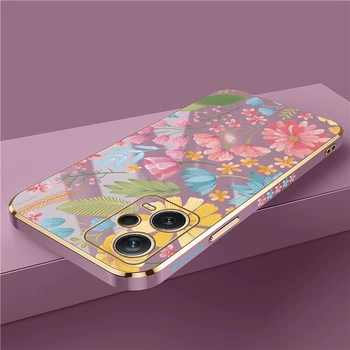 Цветочный силиконовый чехол для телефона для Xiaomi Redmi Note 12 11 10 9S 8 7 9T 4 Pro MAX Plating Pattern Мягкий чехол для телефона Coque Изображение 2