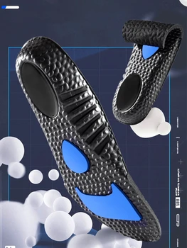  Шаблоны увеличения высоты Спортивные амортизирующие стельки для ног Дезодорант Ортопедическая стелька для обуви Мужчины Женщины Подошва обуви Изображение 2