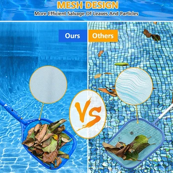 Эффективная очистка бассейна Сеть для скиммера для листьев бассейна Легкая и долговечная многофункциональная Изображение 2